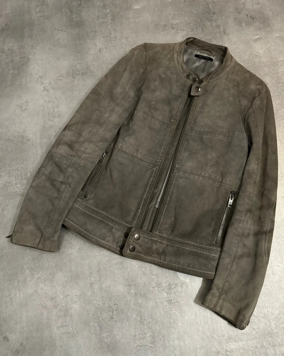 FW2004 Gucci Tern Eroded Biker Padded Leather Jacket by Tom Ford (M) 3