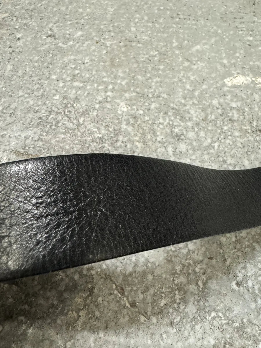 FW2004 Prada Black Scratch Leather Belt (OS) 7