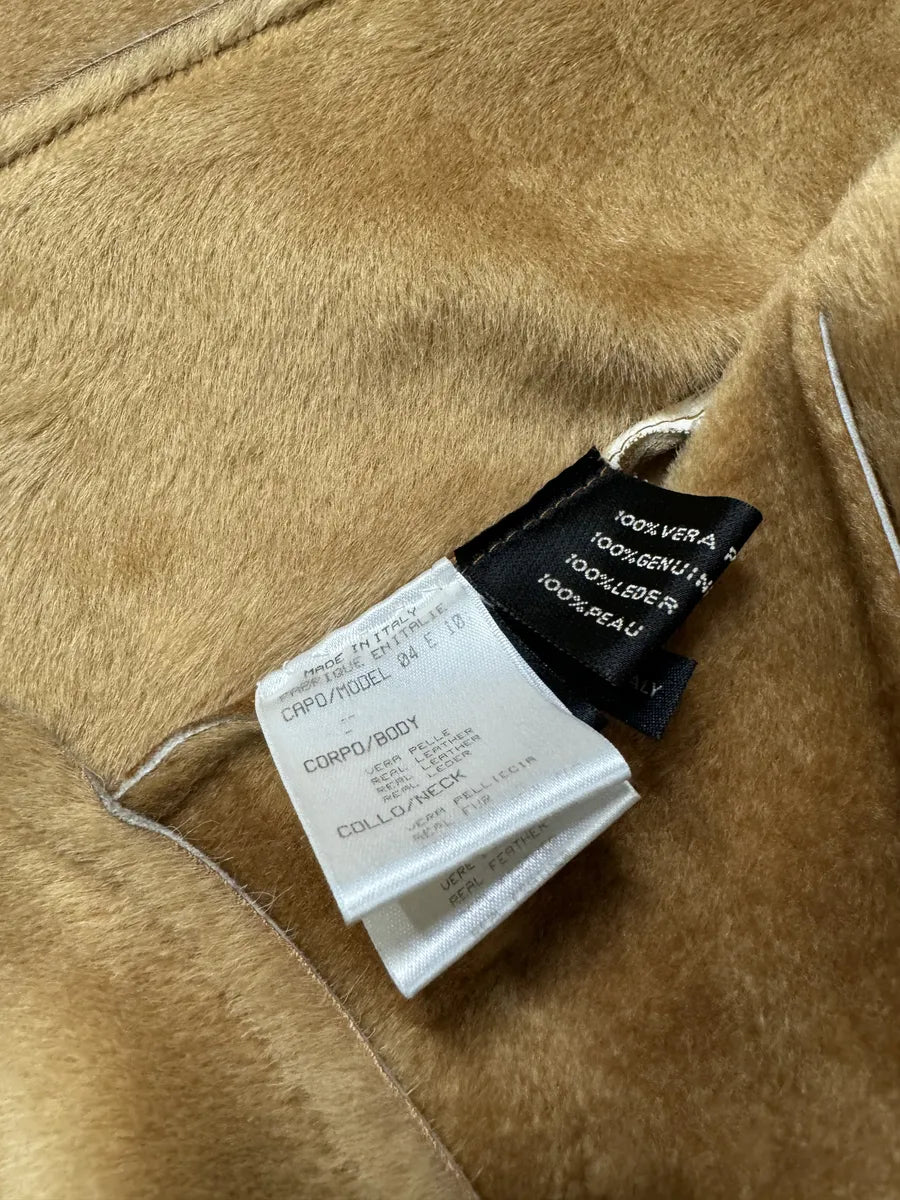 FW2004 Roberto Cavalli Brown Fur Leather Long Suede Premium Zip Jacket (M) 7