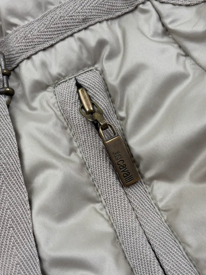 FW2005 Cavalli Beige Bondage Harness Puffer Jacket QtZHscD 9