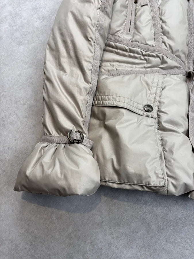 FW2005 Cavalli Beige Bondage Harness Puffer Jacket QtZHscD 7