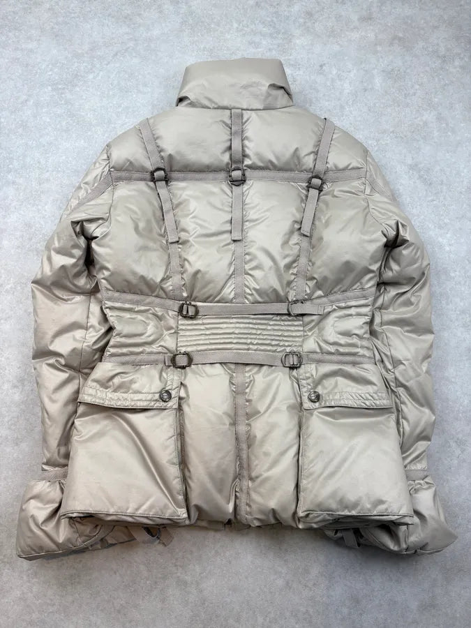 FW2005 Cavalli Beige Bondage Harness Puffer Jacket QtZHscD 5