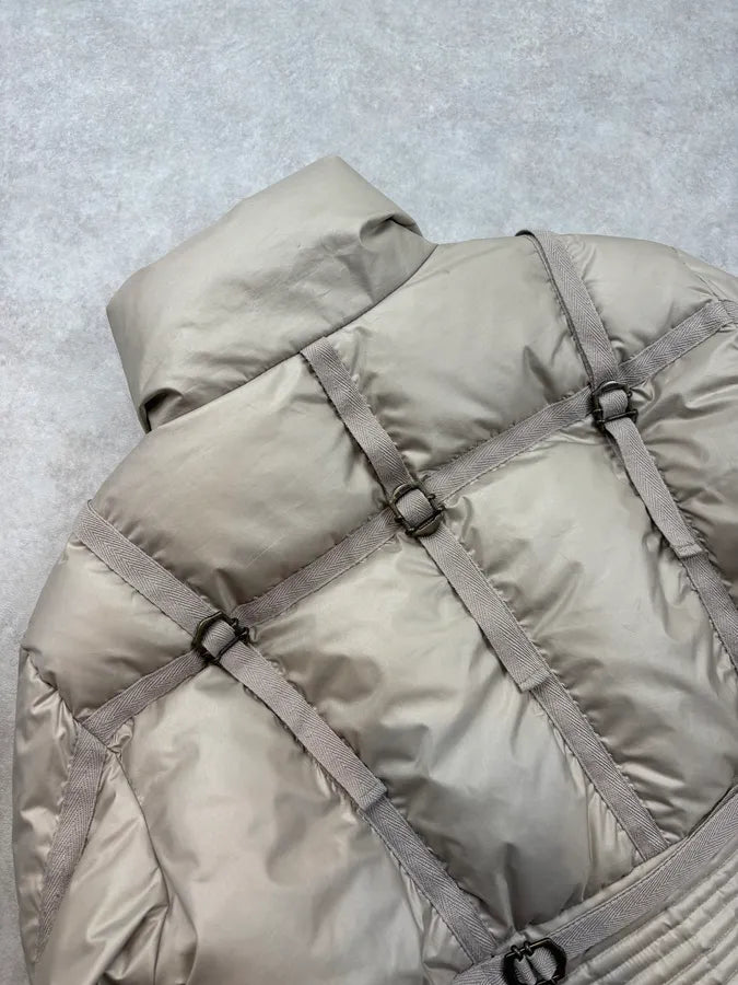 FW2005 Cavalli Beige Bondage Harness Puffer Jacket QtZHscD 8
