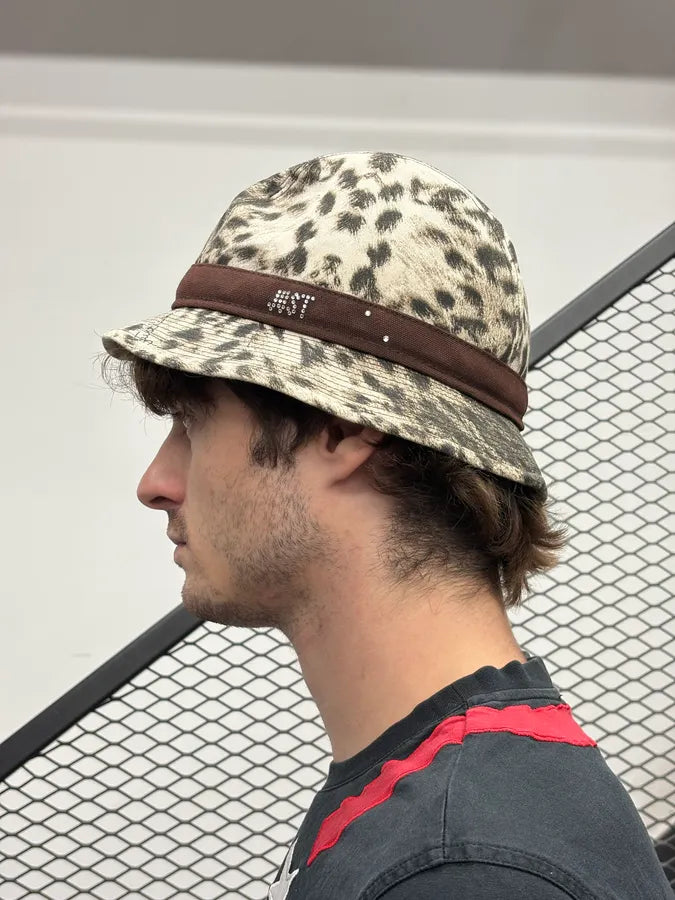 FW2005 Cavalli Beige Jacquard Animal Bucket Hats FBfoNUK 3