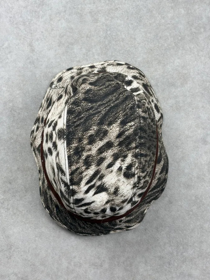 FW2005 Cavalli Beige Jacquard Animal Bucket Hats FBfoNUK 5