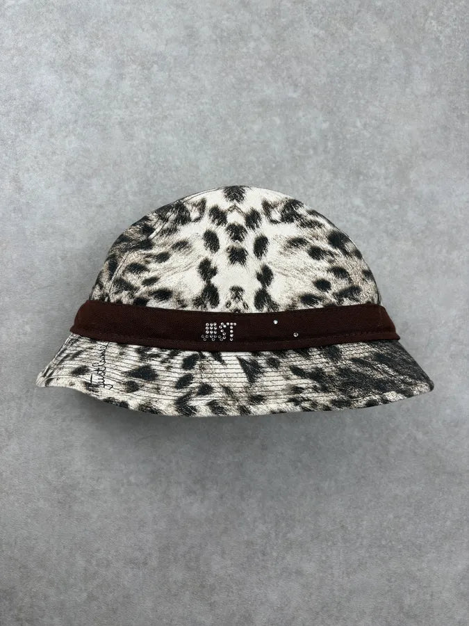 FW2005 Cavalli Beige Jacquard Animal Bucket Hats FBfoNUK 0
