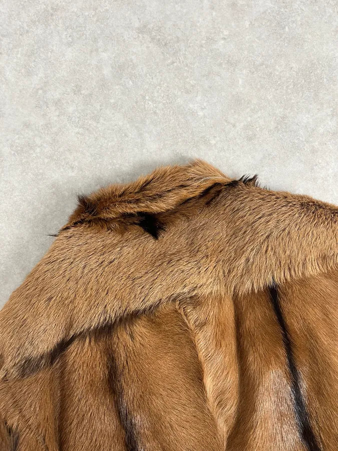 FW2005 Cavalli Goat Fur Camel Leather Jacket pXaNxUw 6