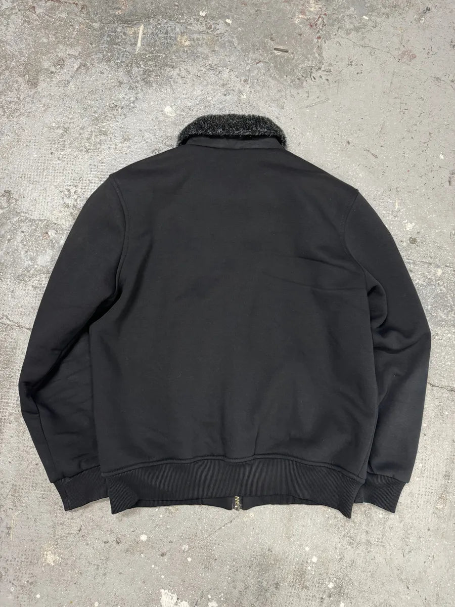 FW2005 Dolce & Gabbana Black Fur Collar Bomber Jacket (M) zMhYLdW 1