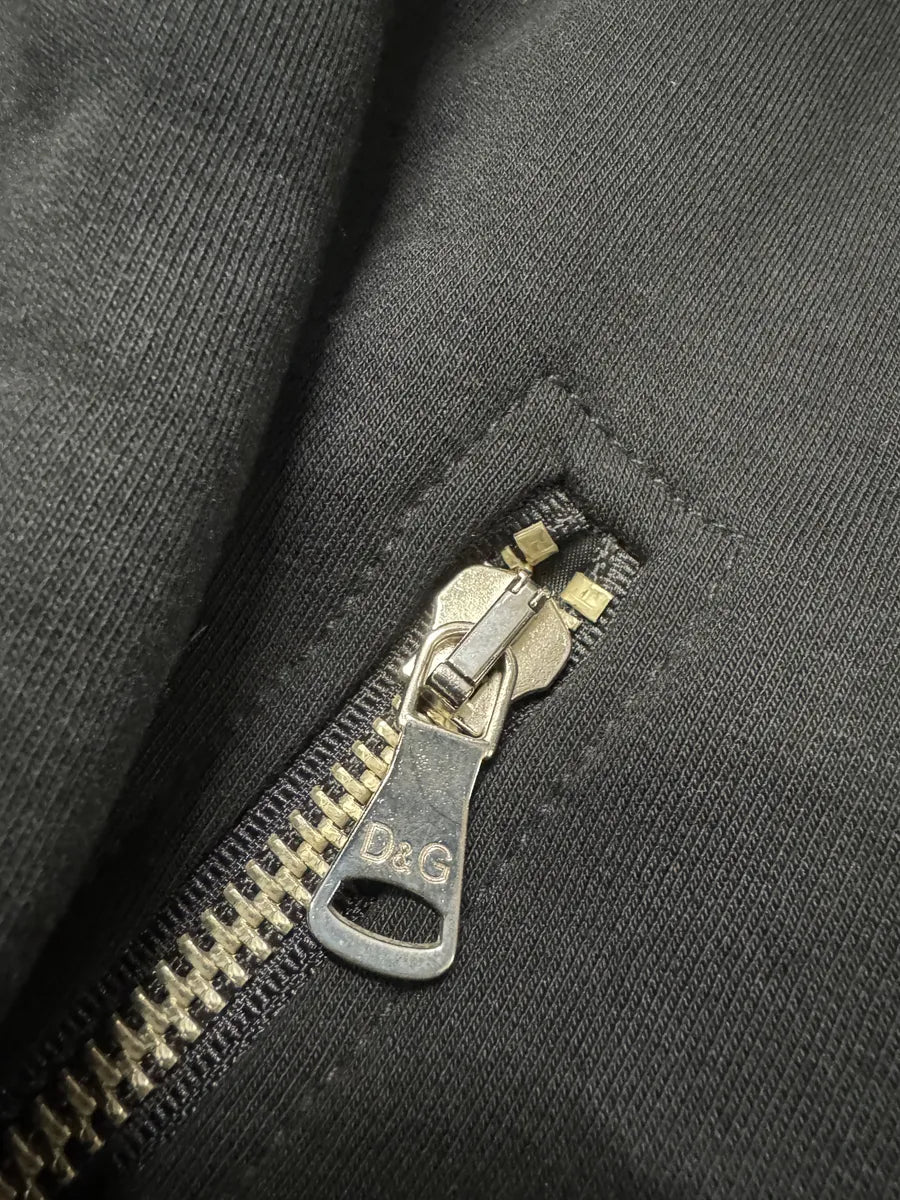 FW2005 Dolce & Gabbana Black Fur Collar Bomber Jacket (M) zMhYLdW 4