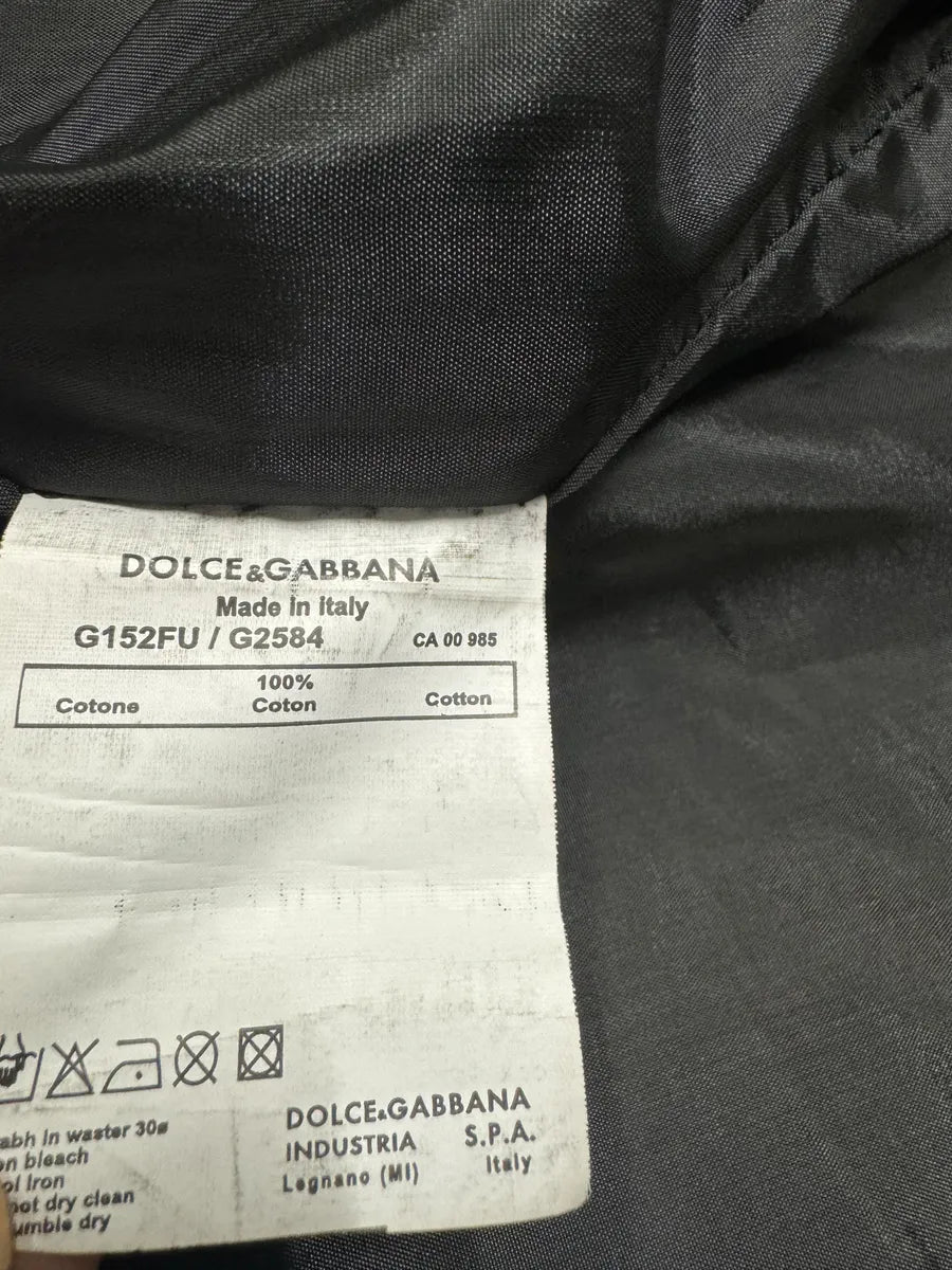 FW2005 Dolce & Gabbana Black Fur Collar Bomber Jacket (M) zMhYLdW 7