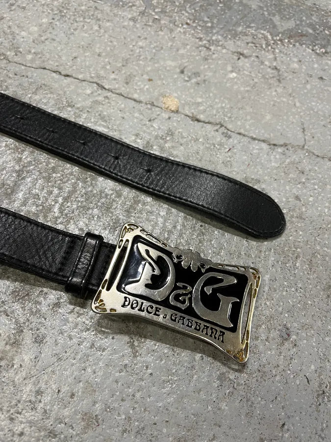 FW2005 Dolce & Gabbana Black Leather Belt (OS) WVGBkxe 1