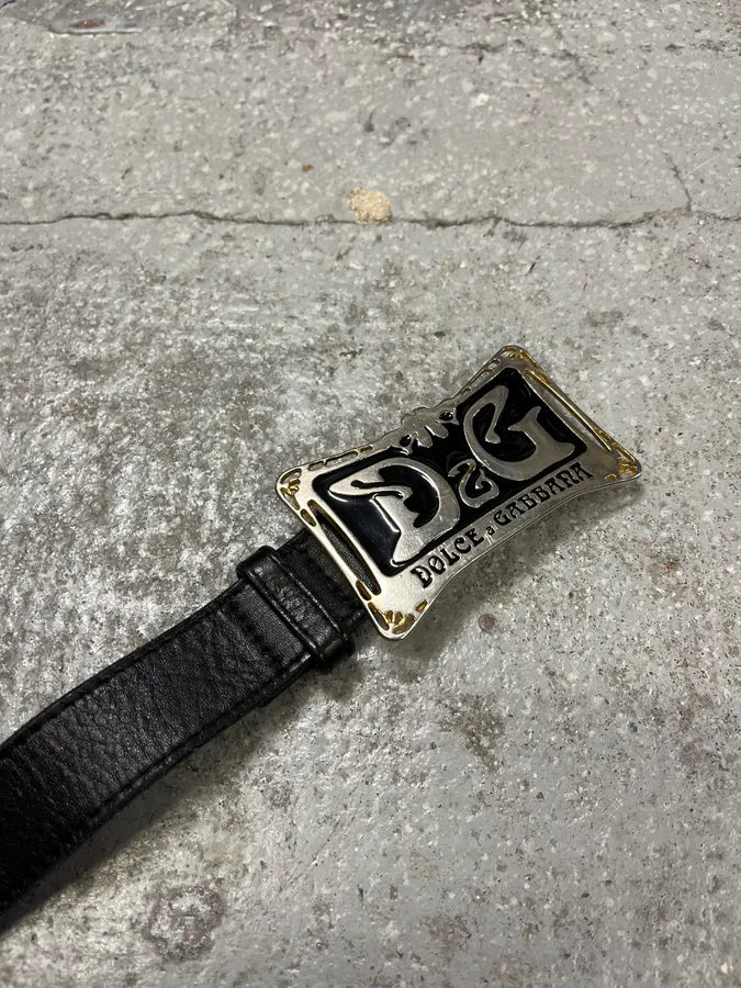 FW2005 Dolce & Gabbana Black Leather Belt (OS) WVGBkxe 3