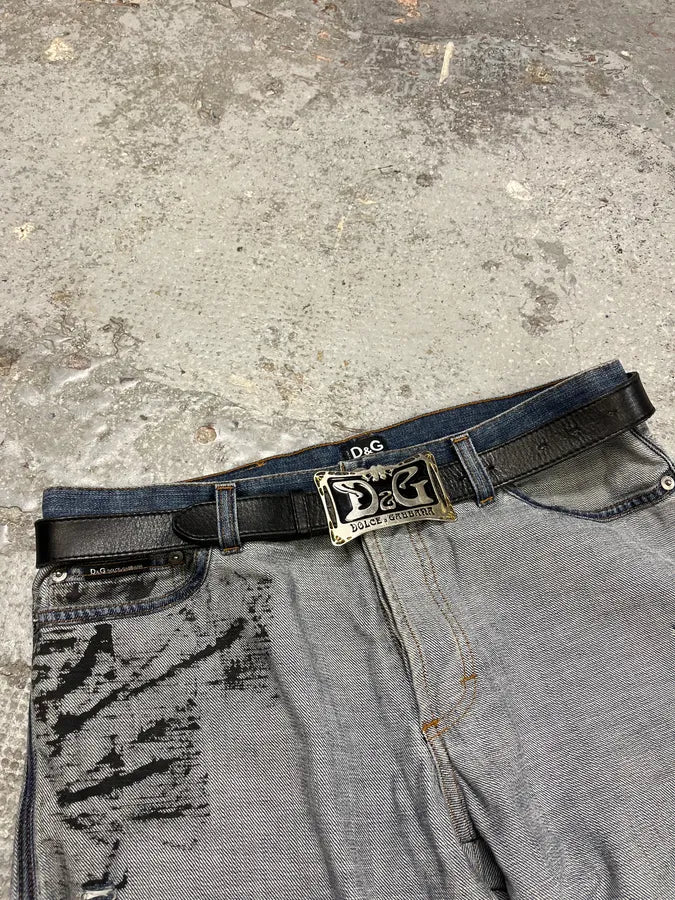 FW2005 Dolce & Gabbana Black Leather Belt (OS) WVGBkxe 8