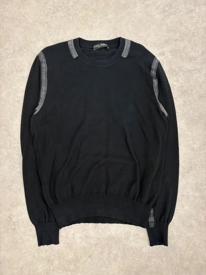 FW2005 Dolce & Gabbana Black Minimalist Sweater uhmUDjU 2