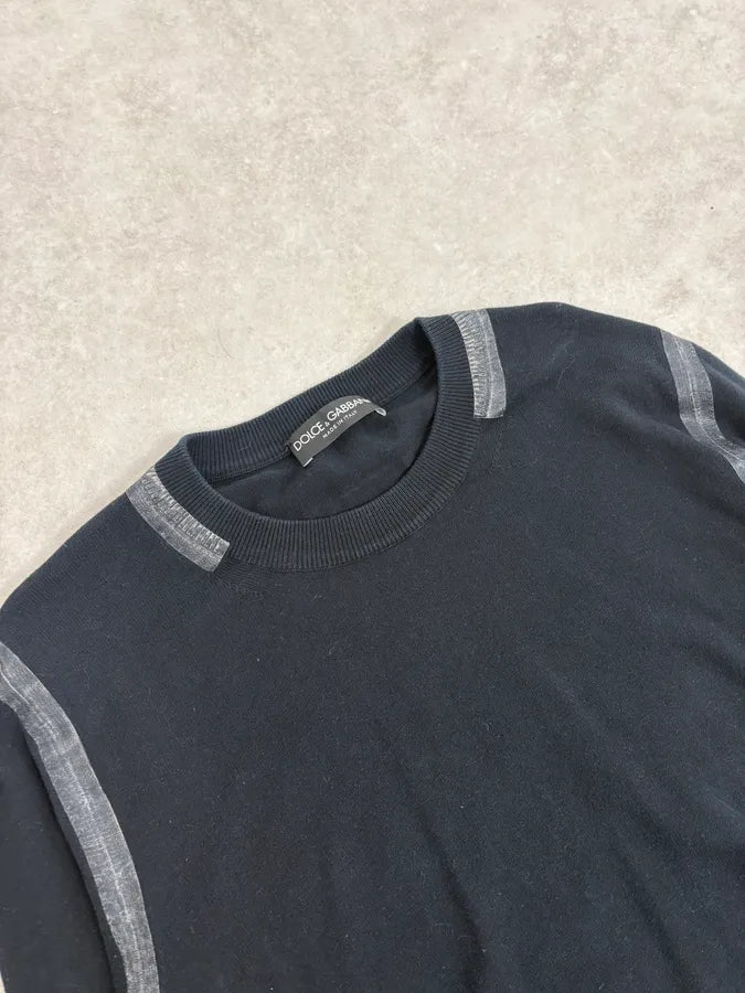 FW2005 Dolce & Gabbana Black Minimalist Sweater uhmUDjU 4