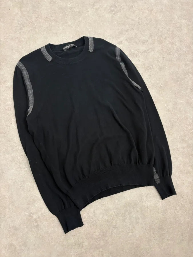 FW2005 Dolce & Gabbana Black Minimalist Sweater uhmUDjU 3