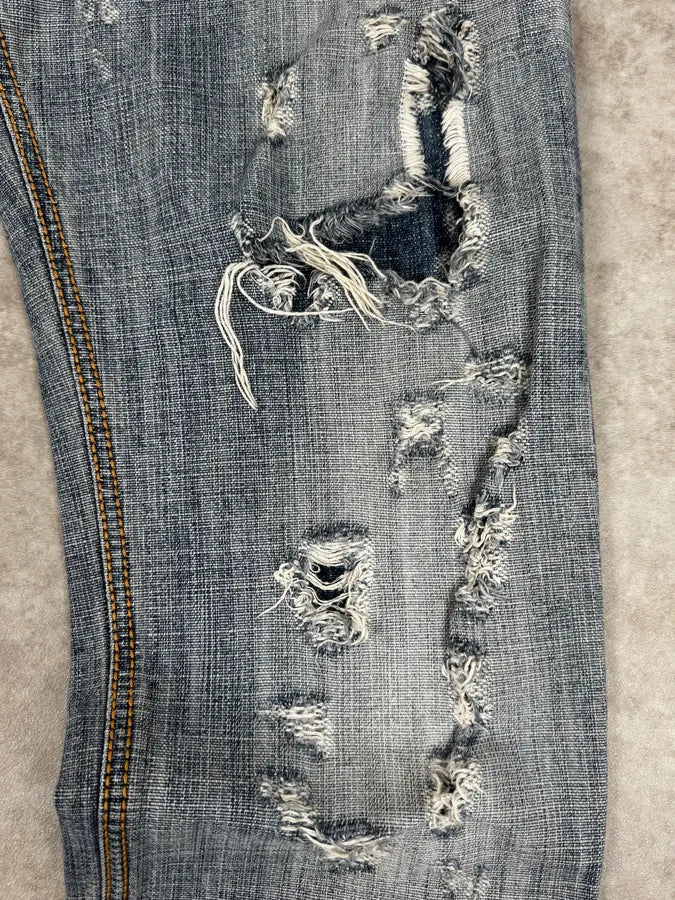 FW2005 Dolce & Gabbana Blue Distressed Denim Jeans IHgmbtz 7