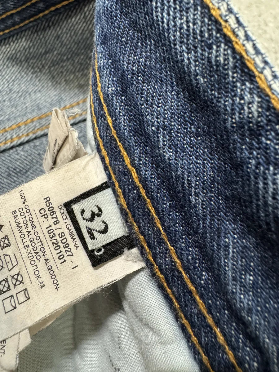 FW2005 Dolce & Gabbana Blue Distressed Denim Jeans vapjpcA 10