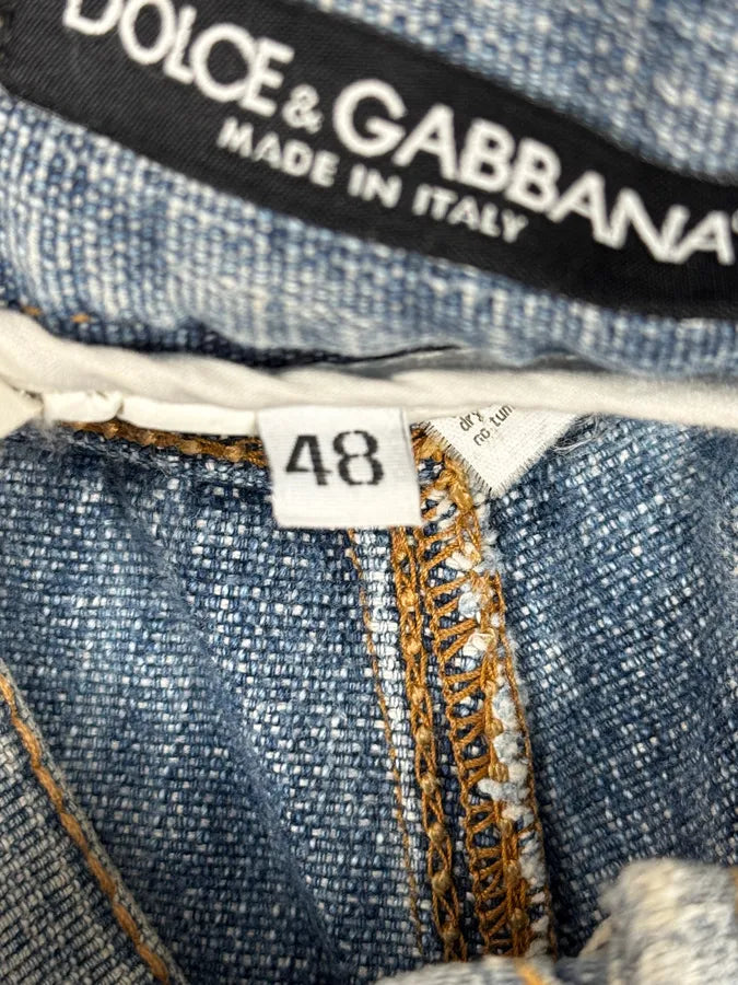 FW2005 Dolce & Gabbana Blue Distressed Denim Jeans IHgmbtz 13