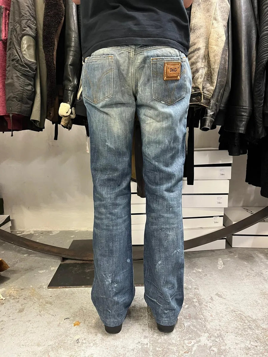 FW2005 Dolce & Gabbana Blue Faded Denim Jeans httnfHS 1