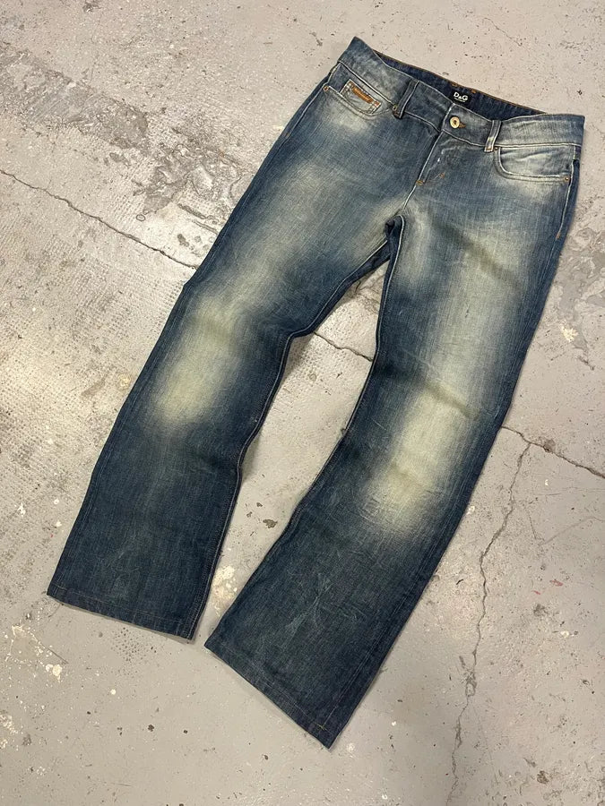 FW2005 Dolce & Gabbana Blue Faded Denim Jeans httnfHS 4