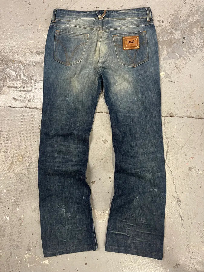 FW2005 Dolce & Gabbana Blue Faded Denim Jeans httnfHS 6