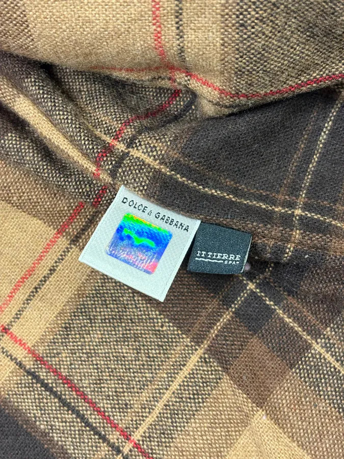 FW2005 Dolce & Gabbana Brown Pony Hair Blue Denim Jacket auoYJEk 11