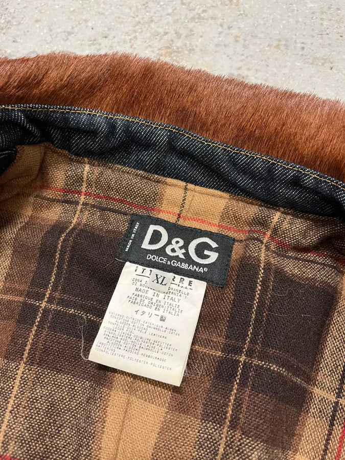 FW2005 Dolce & Gabbana Brown Pony Hair Denim Jacket (L) ziQSziD 9