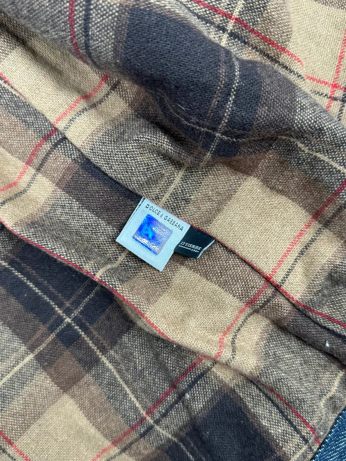 FW2005 Dolce & Gabbana Brown Pony Hair Hybrid Denim Jacket CDEpsvw 10