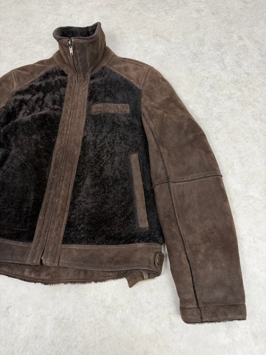 FW2005 Dolce & Gabbana Brown Reversible Shearling Leather Jacket mbGfPBC 10