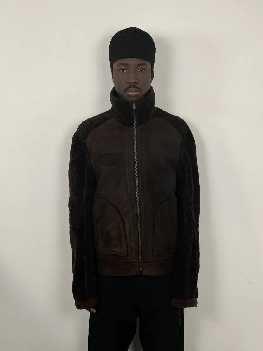 FW2005 Dolce & Gabbana Brown Reversible Shearling Leather Jacket mbGfPBC 4