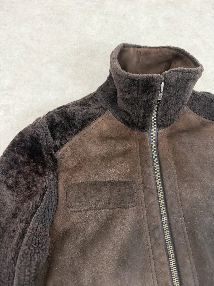 FW2005 Dolce & Gabbana Brown Reversible Shearling Leather Jacket mbGfPBC 6