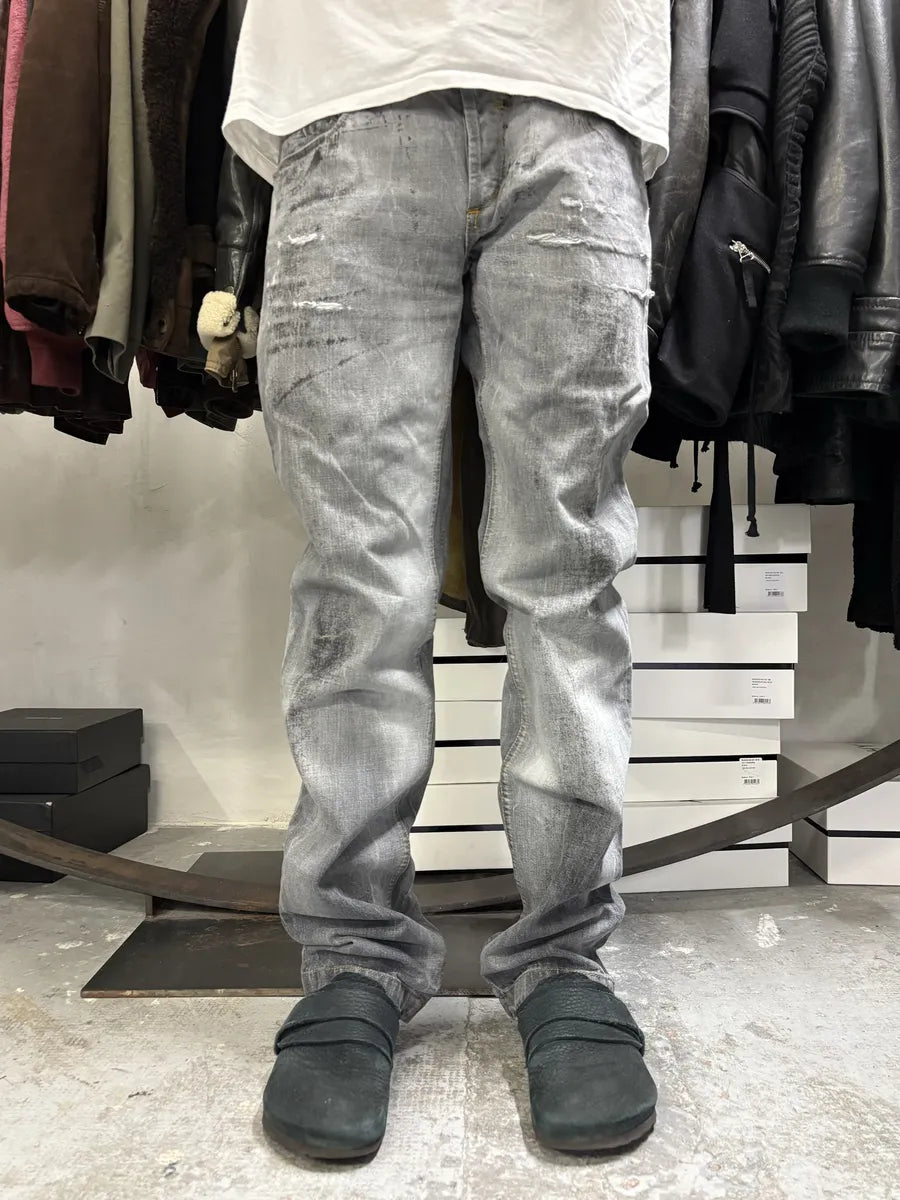 FW2005 Dolce & Gabbana Dark Grey Obscure Denim Jeans xYFKsGy 1