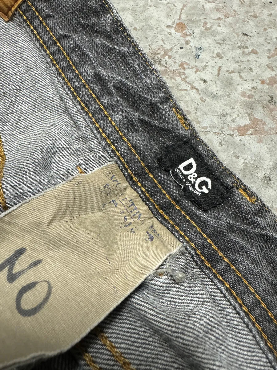 FW2005 Dolce & Gabbana Dark Grey Obscure Denim Jeans xYFKsGy 6