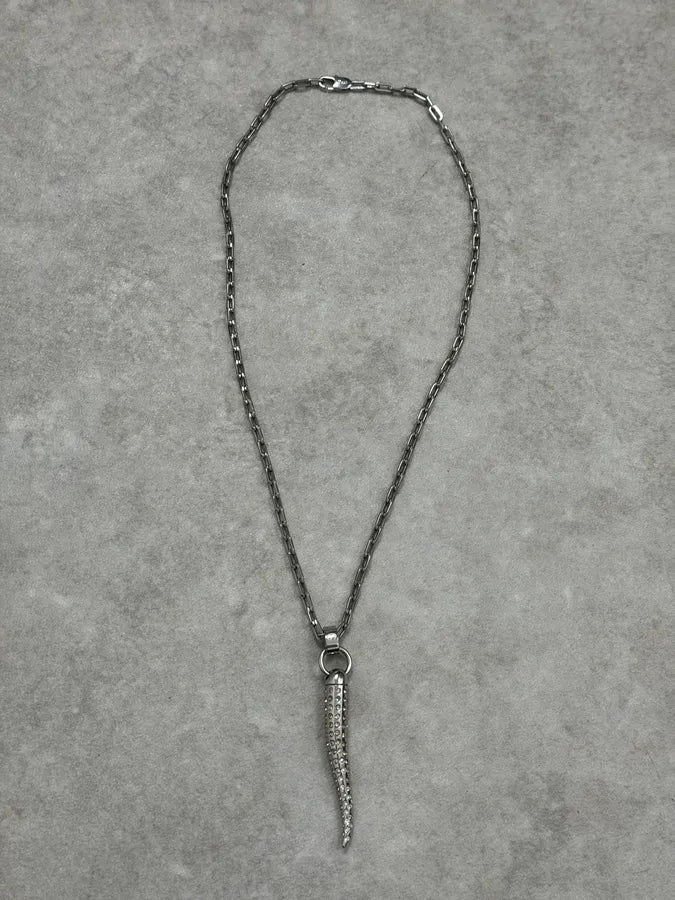 FW2005 Dolce & Gabbana Grey Strass Toith Necklace guzrlQW 0