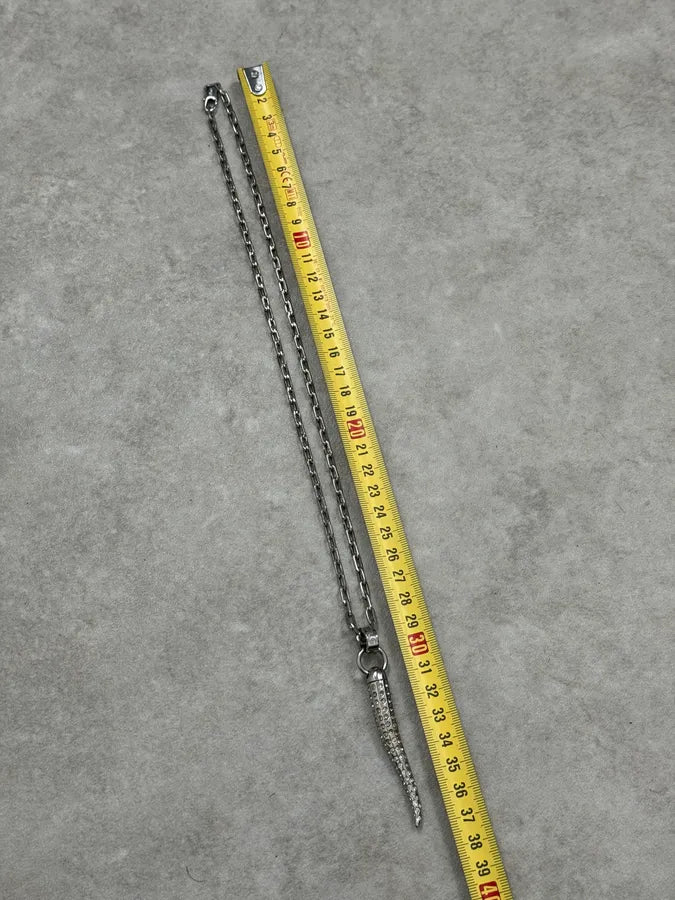 FW2005 Dolce & Gabbana Grey Strass Toith Necklace guzrlQW 4