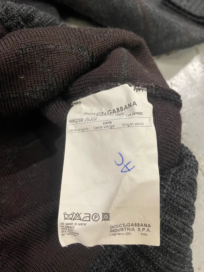 FW2005 Dolce & Gabbana Grey Wool V Sweater FeySRYh 7