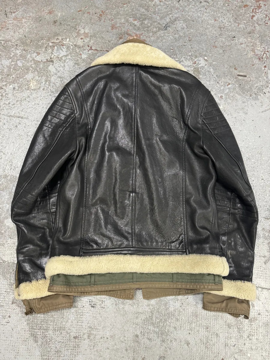 FW2005 Dolce & Gabbana Heavy Shearling Army Combat Leather Jacket vvLgJbS 4