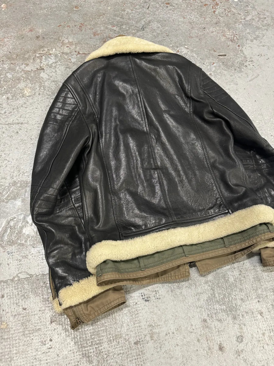 FW2005 Dolce & Gabbana Heavy Shearling Army Combat Leather Jacket vvLgJbS 6