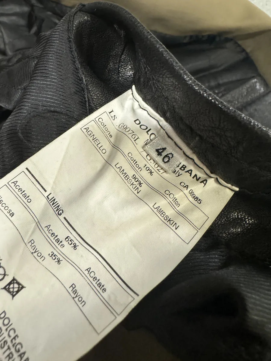 FW2005 Dolce & Gabbana Heavy Shearling Army Combat Leather Jacket vvLgJbS 8