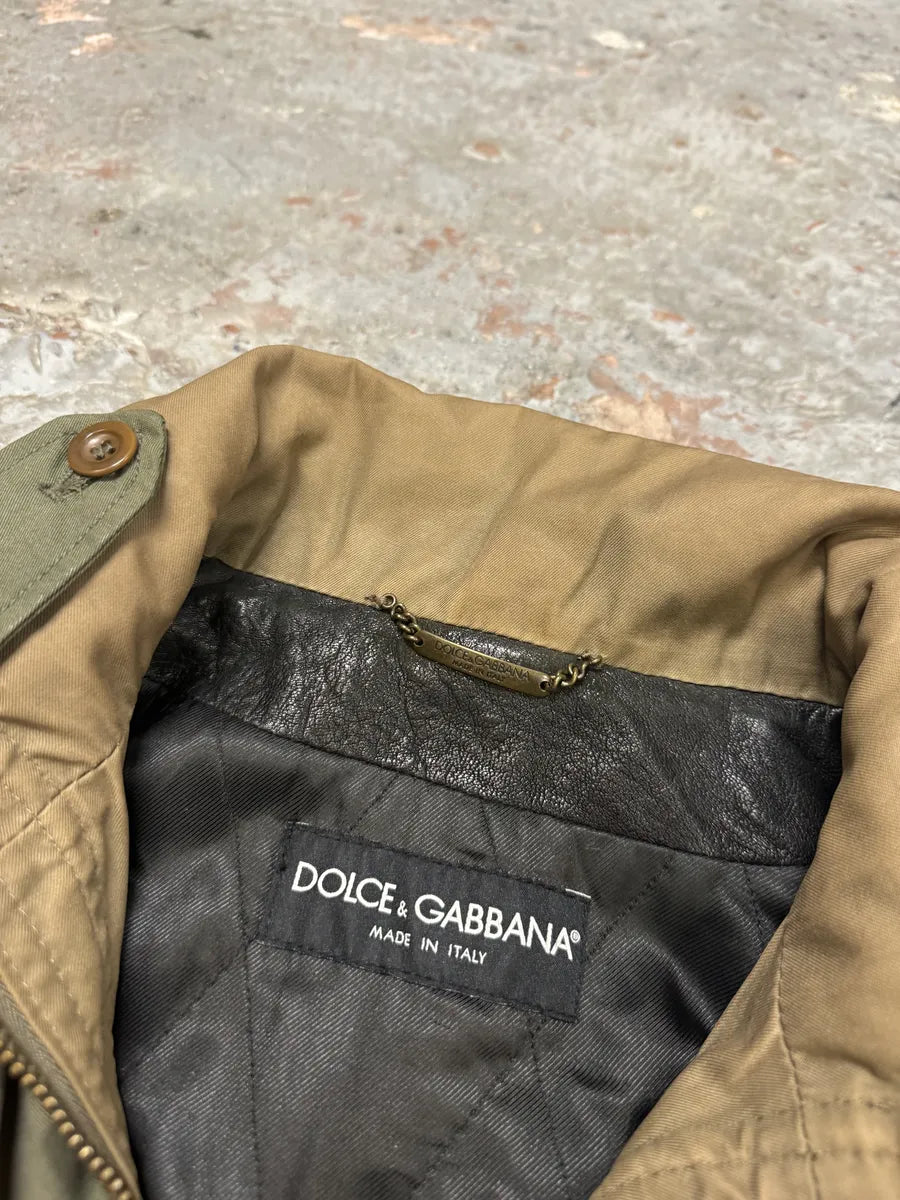 FW2005 Dolce & Gabbana Heavy Shearling Army Combat Leather Jacket vvLgJbS 9