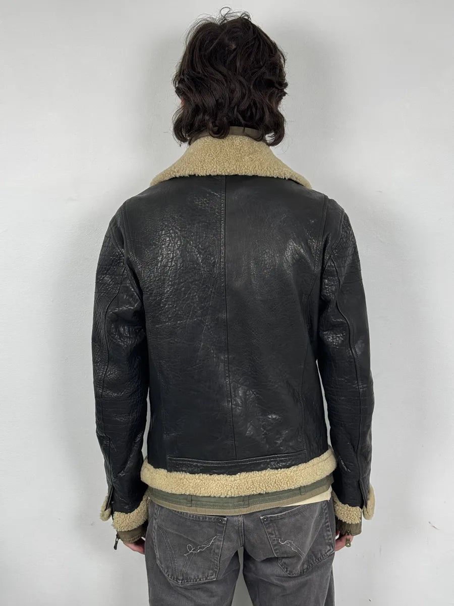 FW2005 Dolce & Gabbana Heavy Shearling Army Combat Leather Jacket xZIdgAq 6