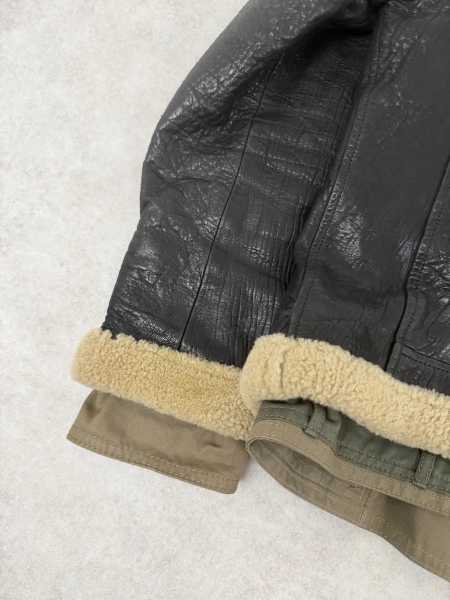 FW2005 Dolce & Gabbana Heavy Shearling Army Combat Leather Jacket xZIdgAq 9
