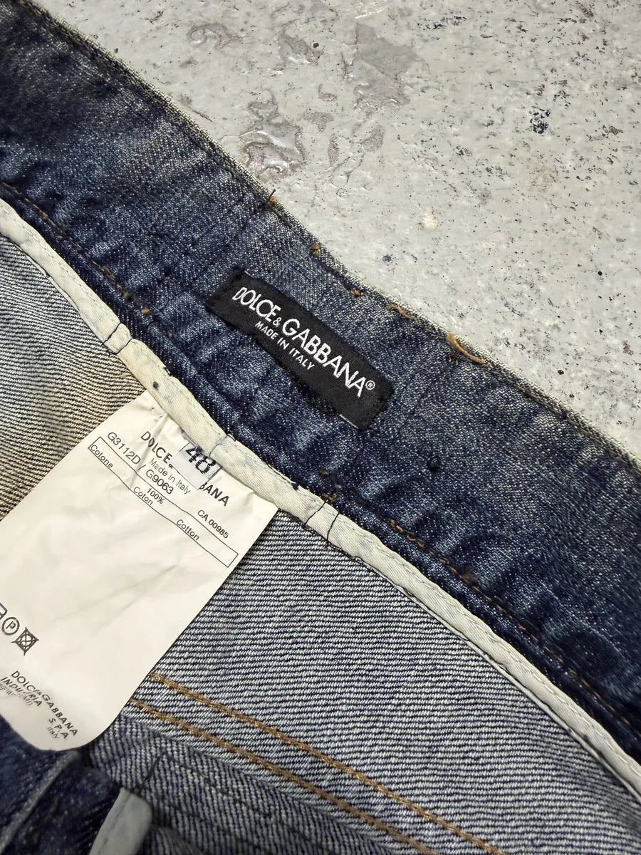 FW2005 Dolce & Gabbana Hybrid Khaki Multi-Pocket Cargo Denim Pants aPiCnyr 9