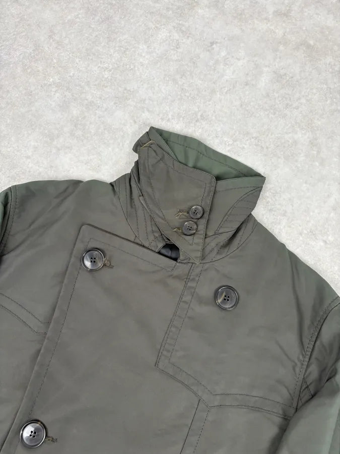FW2005 Dolce & Gabbana Khaki Green Buttoned Trench Coat YGXPZrY 5