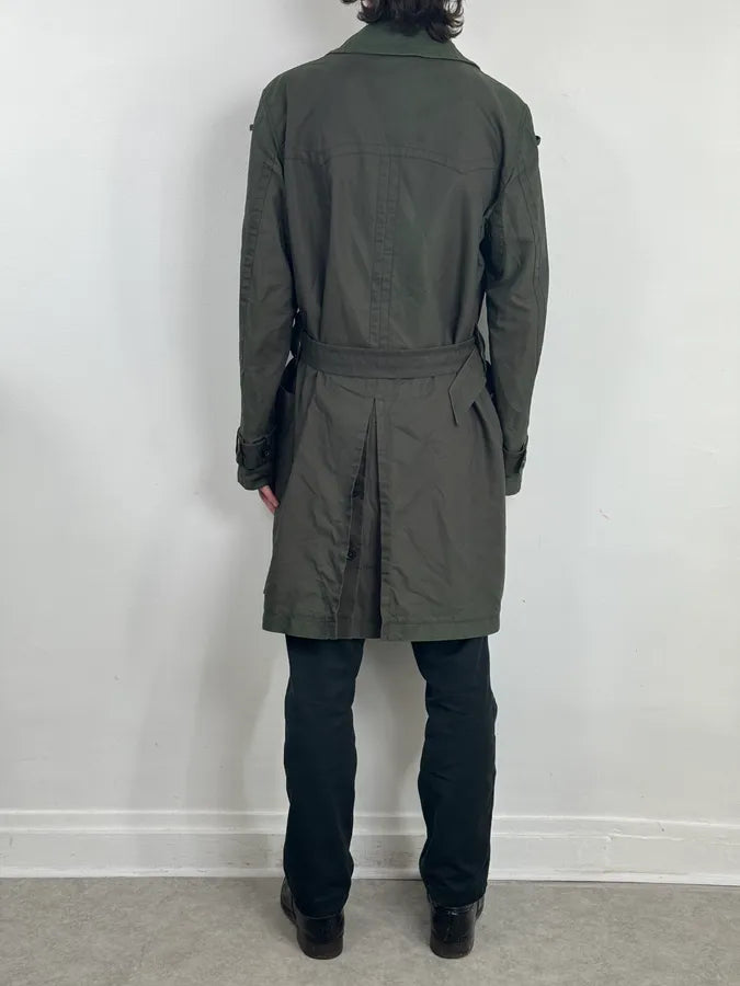 FW2005 Dolce & Gabbana Khaki Green Buttoned Trench Coat YGXPZrY 2