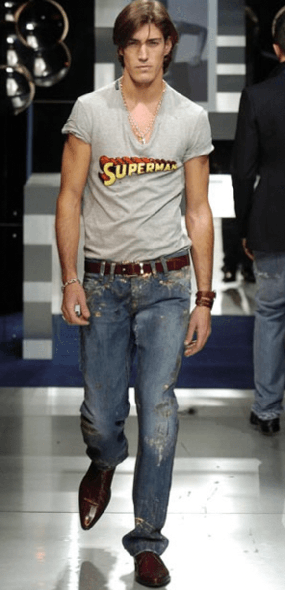 FW2005 Dolce & Gabbana Light Blue Denim Distressed Jeans uXwWKAj 1