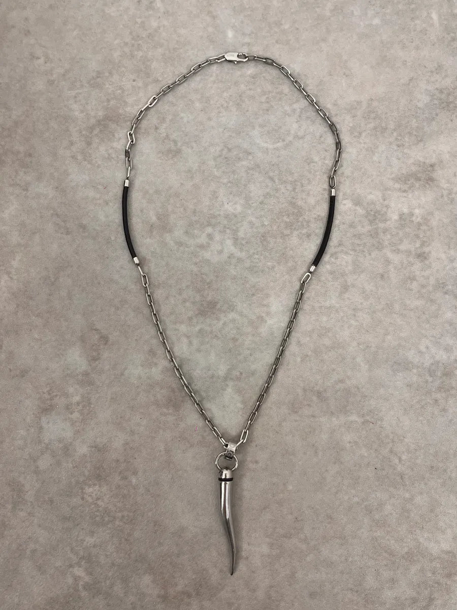 FW2005 Dolce & Gabbana Metal Grey Tooth Necklace iWMWYeL 0