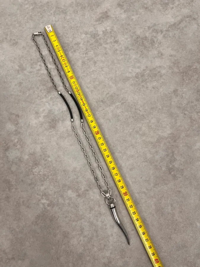 FW2005 Dolce & Gabbana Metal Grey Tooth Necklace iWMWYeL 6