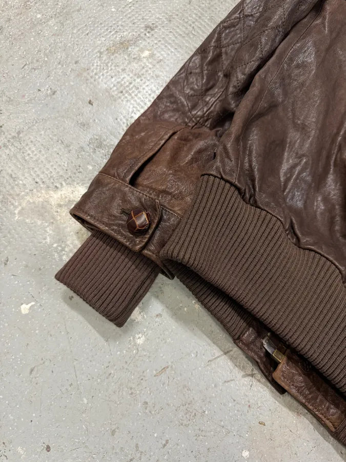 FW2005 Dolce & Gabbana Military Double Leather Heavy Jacket (S) 9